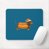 Cute Petite Christmas Funny Hot Dog Dachshund  Muismat (Met muis)