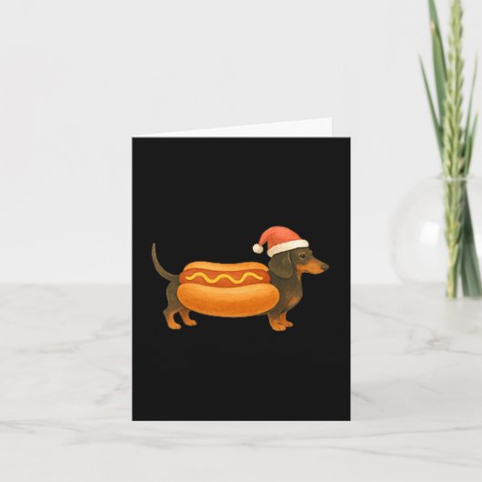 Cute Petite Christmas Funny Hot Dog Dachshund Prem Kaart (Voorkant)