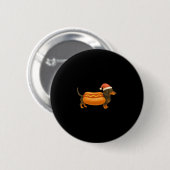 Cute Petite Christmas Funny Hot Dog Dachshund  Ronde Button 5,7 Cm (Voorkant /achterkant)