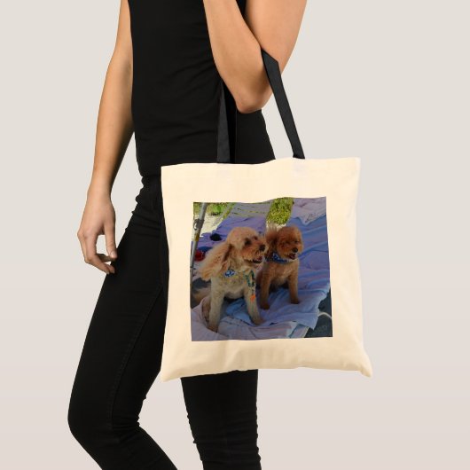 Cute Pets Cockapoo Dogs Beach Family Unieke Foto Tote Bag (Voorkant (product))