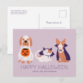 Cute Pets in Costume Happy Halloween Feestdagenkaart (Voorkant / Achterkant)