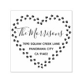 Cute Pets Paw Hearth WreatFamily Return-adres Zelfinktende Stempel (Design)