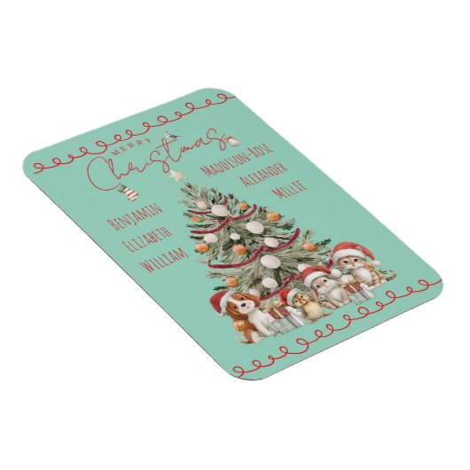 Cute Pets Watercolour Family Christmas Magnet  Magneet (Rechterzijde)
