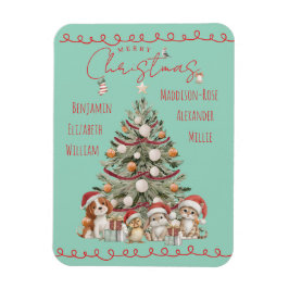 Cute Pets Watercolour Family Christmas Magnet  Magneet