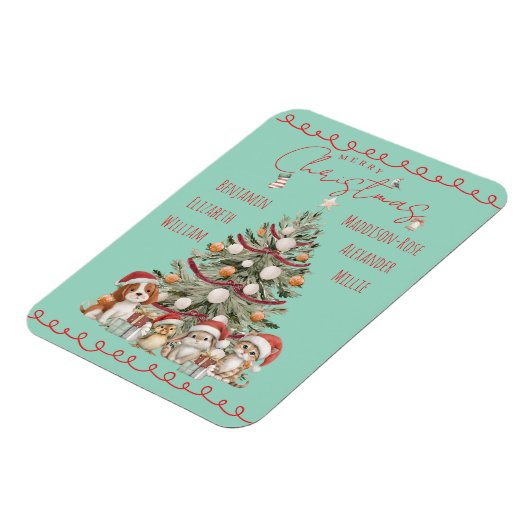 Cute Pets Watercolour Family Christmas Magnet  Magneet (Linkerzijde)
