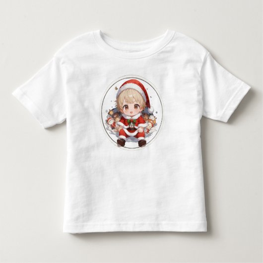 Cute Peuter Kerstman T-shirt - Kerstfijne Jersey (Voorkant)