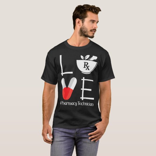 Cute Pharmacy Tech Love Pharmaceuticals T-shirt (Voorkant volledig)