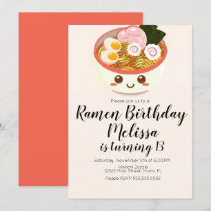 Cute Pho Oriental Ramen Birthday Dinner B Kaart