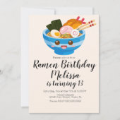 Cute Pho Oriental Ramen Birthday Dinner Blue Kaart (Voorkant)