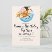 Cute Pho Oriental Ramen Birthday Dinner Kaart (Staand voorkant)