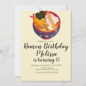 Cute Pho Oriental Ramen Verjaardag Diner Paars Roo Kaart (Voorkant)
