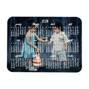 Cute Photo 2024 Magnetische Kalender 3x4 Magneet
