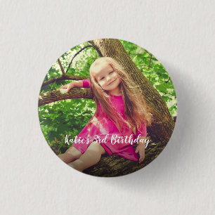 Cute Photo Birthday Persoonlijk Ronde Button 3,2 Cm