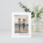 Cute Photo Bridesmaid proposal Kaart Sjabloon (Staand voorkant)