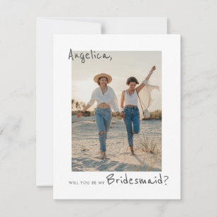 Cute Photo Bridesmaid proposal Kaart Sjabloon