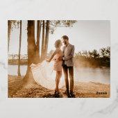 Cute Photo collage, bruiloft Dank je CARD Folie Feestdagen Briefkaart (Achterkant)