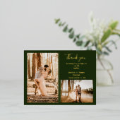 Cute Photo collage, bruiloft Dank je CARD Folie Feestdagen Briefkaart (Staand Voorkant)