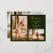 Cute Photo collage, bruiloft Dank je CARD Folie Feestdagen Briefkaart (Voorkant / Achterkant)