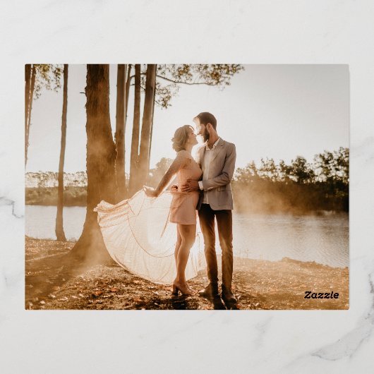 Cute Photo collage, bruiloft Dank je CARD Folie Feestdagen Briefkaart (Achterkant)