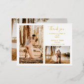 Cute Photo collage, bruiloft Dank je CARD Folie Feestdagen Briefkaart (Voorkant / Achterkant)