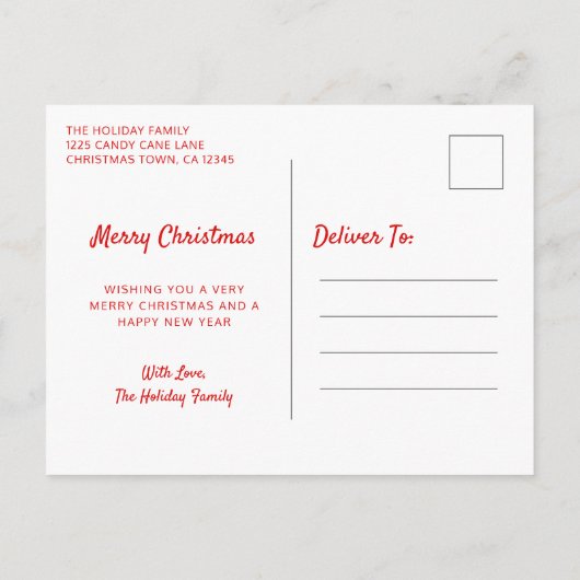 Cute Photo Collage Red Joy Kerstmis Feestdagenkaart (Achterkant)