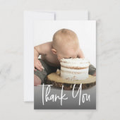 Cute photo handlettering 1st birthday Custom note Bedankkaart (Voorkant)