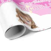 Cute Photo Happy Birthday Wrapping Paper Customize Cadeaupapier (Rol Hoek)