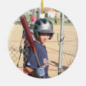 Cute Photo Keepsake Baseball Personalized  Keramisch Ornament (Achterkant)