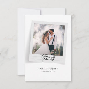 Cute Photo Lijst Hand-Lettered Wedding Bedankkaart