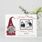 Cute Photo Merry Kerstmis Elf Personalized Gnome Feestdagenkaart (Staand voorkant)