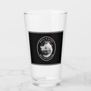 Cute Photo of Dad Hugging Sweet White Dog Black Glas