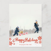 Cute Photo Prettige feestdagen Snowflake Kerstmis Briefkaart (Voorkant)