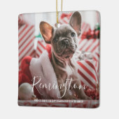 Cute Photo Puppy Dog First Kerstmis Keramisch Ornament (Links)