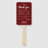 Cute Photo Quote Red 2022 Afstuderen Hartelijk dan Handwaaier (Achterkant)