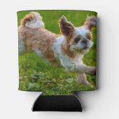 Cute Photo Running Shih Tzu Dog Blikjeskoeler (Achterkant)