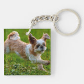 Cute Photo Running Shih Tzu Dog Sleutelhanger (Achterkant)