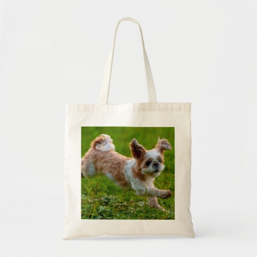 Cute Photo Running Shih Tzu Dog Tote Bag (Voorkant)