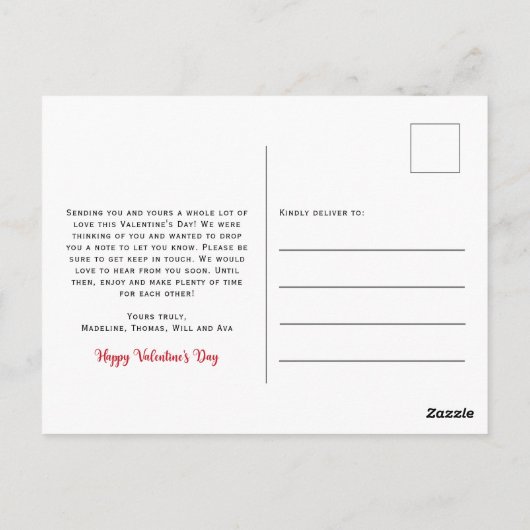 Cute Photo Valentijnsdag Brush Script Briefkaart (Achterkant)