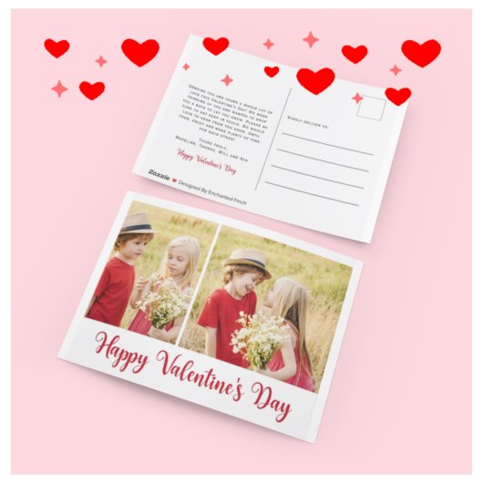 Cute Photo Valentijnsdag Brush Script Briefkaart