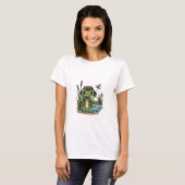 Cute Photographer Frog with Camera, Dragonfly T-shirt (Voorkant volledig)