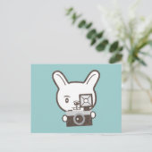 Cute Photographer Rabbit Briefkaart (Staand voorkant)