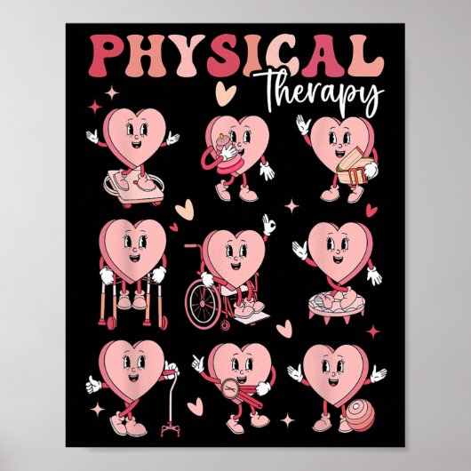 Cute Physical Therapy Valentine's Day Pt Pta Pedia Poster (Voorkant)