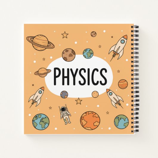 Cute Physics Science Space Rocket Planets Personal Notitieboek (Achterkant)