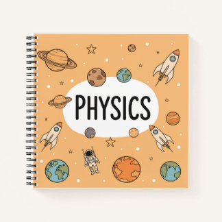 Cute Physics Science Space Rocket Planets Personal Notitieboek