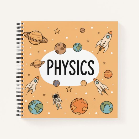Cute Physics Science Space Rocket Planets Personal Notitieboek (Voorkant)
