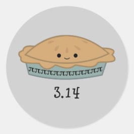 Cute Pi Dag 3.14 Ronde Sticker