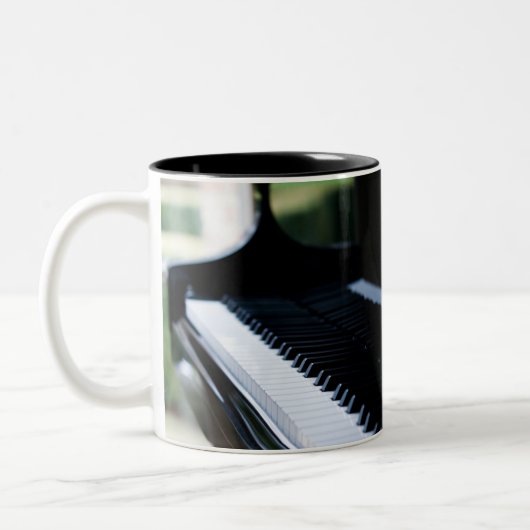 Cute Piano Artwork Tweekleurige Koffiemok (Links)
