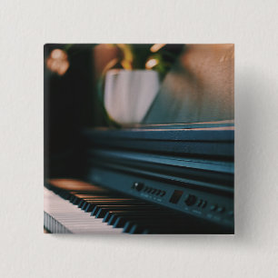 Cute Piano Artwork Vierkante Button 5,1 Cm