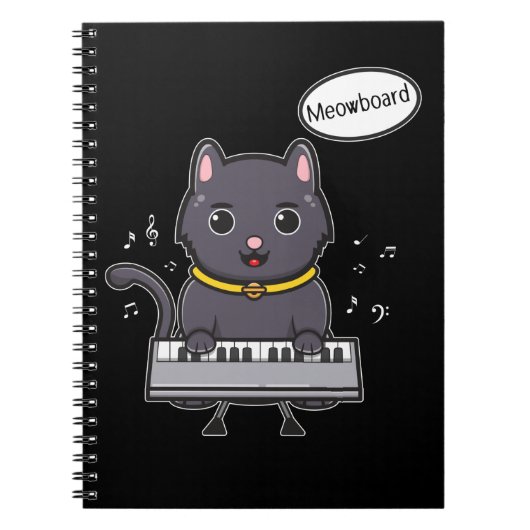 Cute Piano Cat Music Kitten Lover Notitieboek (Voorkant)