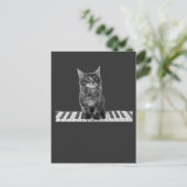 Cute Piano Cat Pianist Keyboard Player Briefkaart (Staand voorkant)